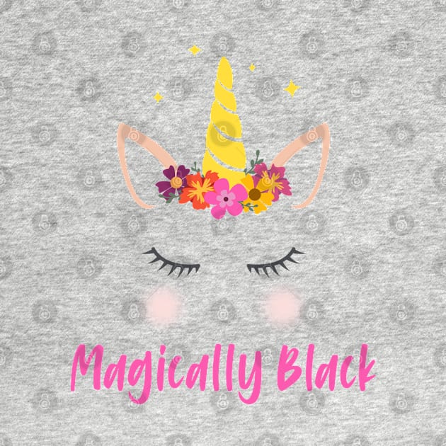 Magically Black Unicorn Lover Gift by BadDesignCo